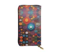 XZDCAL Artistic Wonder - Portafoglio lungo in pelle alla moda, per ragazze e donne, con scomparti multipli, nero, taglia unica, Nero , Taglia unica