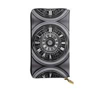 XZDCAL aTime - Pochette lunga da viaggio in pelle per ragazze e donne con scomparti multipli, nero, taglia unica, Nero , Taglia unica