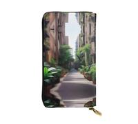 XZDCAL aUrban Jungle - Portafoglio lungo in pelle alla moda per ragazze e donne con scomparti multipli, nero, taglia unica, Nero , Taglia unica