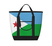 XZDCAL Bandiera di Gibuti Grande Capacità Borsa Tote Isolata per Donna, Generi Alimentari, Pranzo e Picnic, Nero, Taglia Unica, Nero , Taglia unica