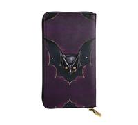 XZDCAL Black Ghost Bat - Portafoglio lungo in pelle alla moda per ragazze e donne con scomparti multipli, nero, taglia unica, Nero , Taglia unica