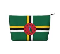 XZDCAL Borsa per il trucco in velluto a coste con bandiera del Commonwealth della Dominica con fodera robusta per viaggi e uso quotidiano, nera, taglia unica, Nero , Taglia unica