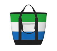XZDCAL Borsa tote isolata con bandiera della Sierra Leone di grande capacità per donne, generi alimentari, pranzo e picnic, nero, Taglia unica