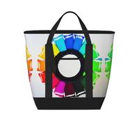 XZDCAL Borsa tote isolata di grande capacità per donne, generi alimentari, pranzo e picnic, nera, taglia unica, Nero , Taglia unica