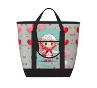 XZDCAL Borsa tote isolata di grande capacità per donne, generi alimentari, pranzo e picnic, nero, Taglia unica