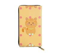 XZDCAL Carino cartone animato gattino moda pelle lunga pochette portafoglio per ragazze e donne con scomparti multipli, nero, taglia unica, Nero , Taglia unica