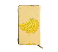 XZDCAL Cartoon Banana, portafoglio lungo in pelle alla moda per ragazze e donne con scomparti multipli, nero, taglia unica, Nero , Taglia unica