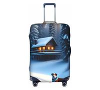 XZDCAL Casetta in legno e cane nella neve Bagagli Valigia Cover.The copertura non include la valigia stessa, bianco, XL