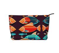 XZDCAL C'è un altro pesce in velluto a coste borsa trucco con una robusta fodera per viaggi e uso quotidiano, nero, taglia unica, Nero , Taglia unica