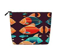 XZDCAL C'è un altro pesce nel pesce Astuccio per il trucco monostrato effetto lino con cerniera che garantisce per le vostre esigenze quotidiane o di viaggio, nero, taglia unica, Nero , Taglia