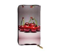 XZDCAL Chilean cherries - Portafoglio lungo in pelle alla moda per ragazze e donne con scomparti multipli, nero, taglia unica, Nero , Taglia unica