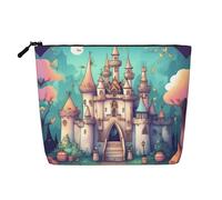 XZDCAL Classical Castle - Trousse per trucco a strato singolo, effetto lino, con cerniera, per le tue esigenze quotidiane o di viaggio, nero, taglia unica, Nero , Taglia unica