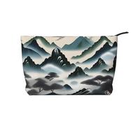 XZDCAL Clouds and Mounains - Trousse in velluto a coste con fodera robusta, per viaggi e uso quotidiano, colore: nero, taglia unica, Nero , Taglia unica