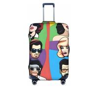 XZDCAL Copertura per valigia con icone della cultura pop. La copertura non include la valigia stessa, bianco, L