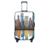XZDCAL Copertura per valigia per bagagli con paesaggio urbano. La copertura non include la valigia stessa, bianco, XL