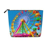 XZDCAL Corlorful Park - Astuccio per trucco monostrato, effetto lino, con cerniera, per le tue esigenze quotidiane o di viaggio, nero, taglia unica, Nero , Taglia unica