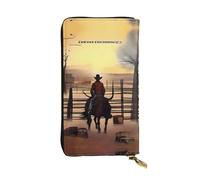 XZDCAL Cowboy Chronicles - Portafoglio lungo in pelle alla moda per ragazze e donne, con scomparti multipli, nero, taglia unica, Nero , Taglia unica
