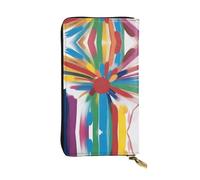 XZDCAL Creative Strokes - Portafoglio lungo in pelle alla moda per ragazze e donne con scomparti multipli, nero, taglia unica, Nero , Taglia unica