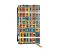 XZDCAL Cultural Icons - Pochette lunga in pelle per ragazze e donne, con scomparti multipli, colore nero, taglia unica, Nero , Taglia unica