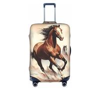 XZDCAL Custodia per valigia con cavallo rampante marrone. La copertura non include la valigia stessa, bianco, S