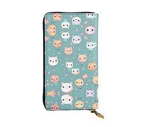 XZDCAL Cute Fox - Portafoglio lungo in pelle alla moda per ragazze e donne con scomparti multipli, nero, taglia unica, Nero , Taglia unica