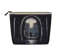 XZDCAL DarkDelights - Astuccio per trucchi a strato singolo, effetto lino, con cerniera, per le tue esigenze quotidiane o di viaggio, nero, taglia unica, Nero , Taglia unica