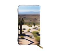 XZDCAL Desert Vistas - Portafoglio lungo in pelle alla moda per ragazze e donne con scomparti multipli, nero, taglia unica, Nero , Taglia unica