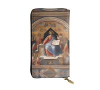 XZDCAL Divine Frescoes - Portafoglio lungo in pelle alla moda per ragazze e donne con scomparti multipli, nero, taglia unica, Nero , Taglia unica
