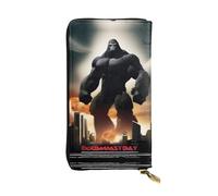 XZDCAL Doomsday - Portafoglio lungo in pelle alla moda per ragazze e donne con scomparti multipli, nero, taglia unica, Nero , Taglia unica