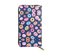 XZDCAL Fancy Sweets - Portafoglio lungo in pelle alla moda per ragazze e donne con scomparti multipli, nero, taglia unica, Nero , Taglia unica