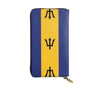XZDCAL Flag of Barbados - Portafoglio lungo in pelle alla moda per ragazze e donne con scomparti multipli, nero, taglia unica, Nero , Taglia unica
