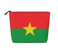XZDCAL Flag of Burkina Faso - Astuccio per trucco monostrato, effetto lino, con cerniera, per le tue esigenze quotidiane o di viaggio, nero, taglia unica, Nero , Taglia unica