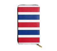 XZDCAL Flag of Costa Rica Portafoglio lungo in pelle alla moda per ragazze e donne con scomparti multipli, nero, taglia unica, Nero , Taglia unica
