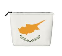 XZDCAL Flag of Cyprus - Astuccio per trucco monostrato effetto lino con cerniera per le tue esigenze quotidiane o di viaggio, nero, taglia unica, Nero , Taglia unica