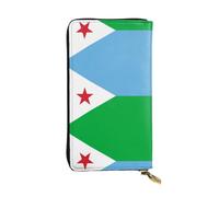 XZDCAL Flag of Djibouti Portafoglio lungo in pelle alla moda per ragazze e donne con scomparti multipli, nero, taglia unica, Nero , Taglia unica