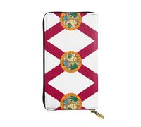 XZDCAL Flag of Florida - Portafoglio lungo in pelle alla moda per ragazze e donne con scomparti multipli, nero, taglia unica, Nero , Taglia unica