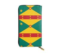 XZDCAL Flag of Grenada - Portafoglio lungo in pelle alla moda per ragazze e donne con scomparti multipli, nero, taglia unica, Nero , Taglia unica