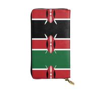 XZDCAL Flag of Kenya - Portafoglio lungo in pelle alla moda per ragazze e donne con scomparti multipli, nero, taglia unica, Nero , Taglia unica
