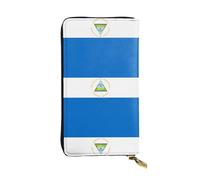 XZDCAL Flag of Nicaragua - Portafoglio lungo in pelle alla moda per ragazze e donne con scomparti multipli, nero, taglia unica, Nero , Taglia unica