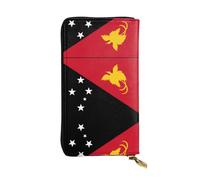 XZDCAL Flag of Papua Nuova Guinea Portafoglio lungo in pelle alla moda per ragazze e donne con scomparti multipli, nero, taglia unica, Nero , Taglia unica
