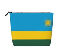 XZDCAL Flag of Rwanda - Astuccio per trucco monostrato effetto lino con cerniera per le tue esigenze quotidiane o di viaggio, nero, taglia unica, Nero , Taglia unica