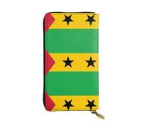 XZDCAL Flag of Sao Tome and Principe - Portafoglio lungo in pelle alla moda per ragazze e donne con scomparti multipli, nero, taglia unica, Nero , Taglia unica
