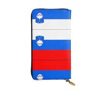 XZDCAL Flag of Slovenia Portafoglio lungo in pelle alla moda per ragazze e donne con scomparti multipli, nero, taglia unica, Nero , Taglia unica