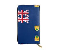 XZDCAL Flag of the Turks and Caicos - Portafoglio lungo in pelle alla moda per ragazze e donne con scomparti multipli, nero, taglia unica, Nero , Taglia unica