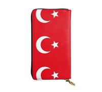 XZDCAL Flag of Turkey - Portafoglio lungo in pelle alla moda per ragazze e donne con scomparti multipli, nero, taglia unica, Nero , Taglia unica