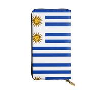XZDCAL Flag of Uruguay - Portafoglio lungo in pelle alla moda per ragazze e donne con scomparti multipli, nero, taglia unica, Nero , Taglia unica