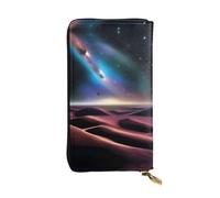 XZDCAL Galactic Views - Portafoglio lungo in pelle alla moda per ragazze e donne con scomparti multipli, nero, taglia unica, Nero , Taglia unica