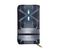 XZDCAL GhostlyGathering - Portafoglio lungo in pelle alla moda per ragazze e donne con scomparti multipli, nero, taglia unica, Nero , Taglia unica