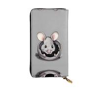 XZDCAL Grey Rat - Portafoglio lungo in pelle alla moda per ragazze e donne con scomparti multipli, nero, taglia unica, Nero , Taglia unica