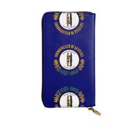 XZDCAL Kentucky State Flag - Portafoglio lungo in pelle alla moda per ragazze e donne con scomparti multipli, nero, taglia unica, Nero , Taglia unica